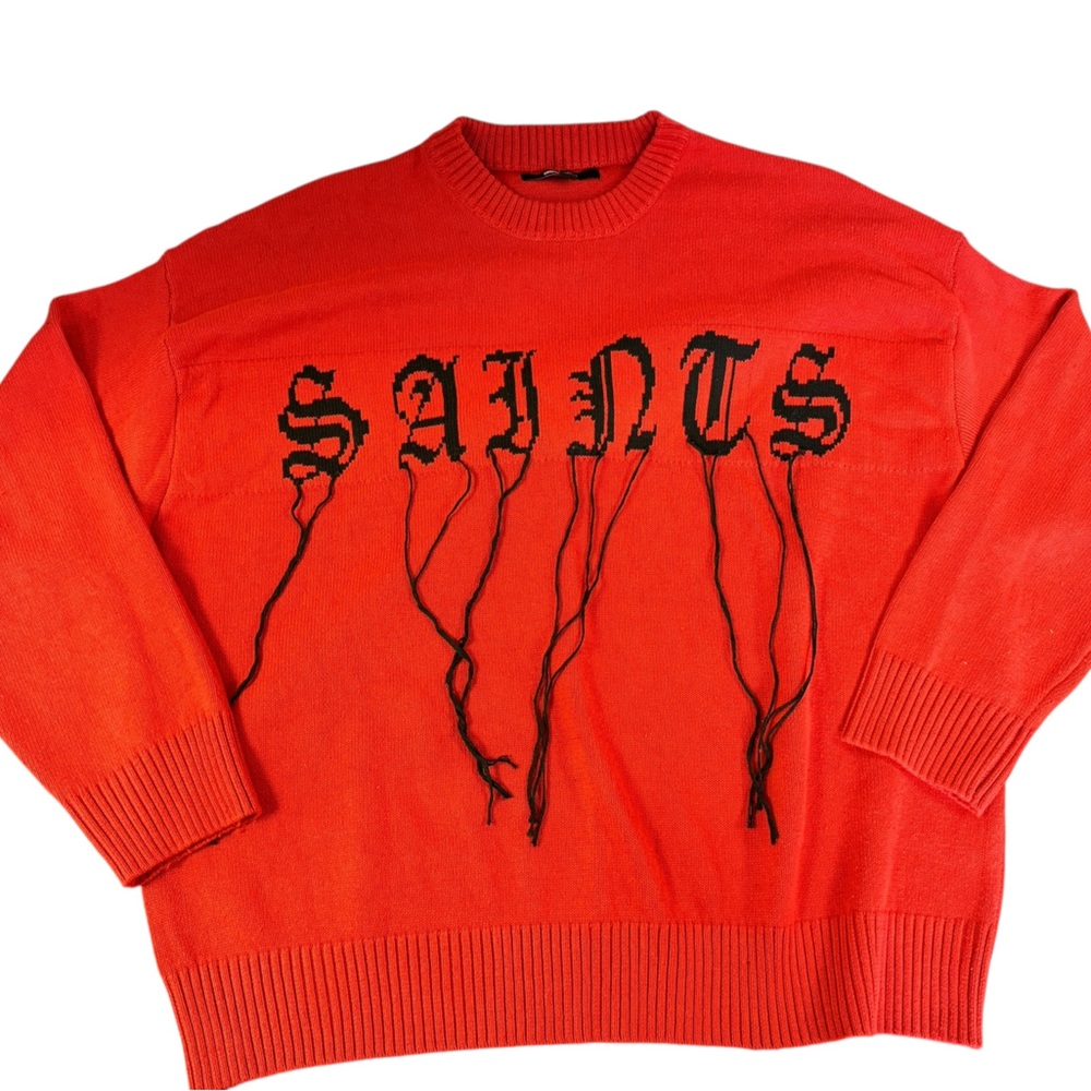 Red Sweater with Black Lettering